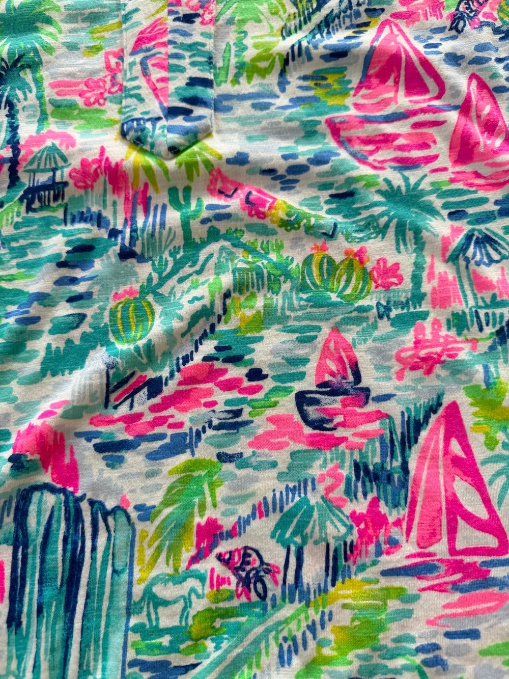 NWT Lilly Pulitzer Del Lago Tunic Top Salt In The Air Pink Blue Sailboat Size M - Picture 12 of 16